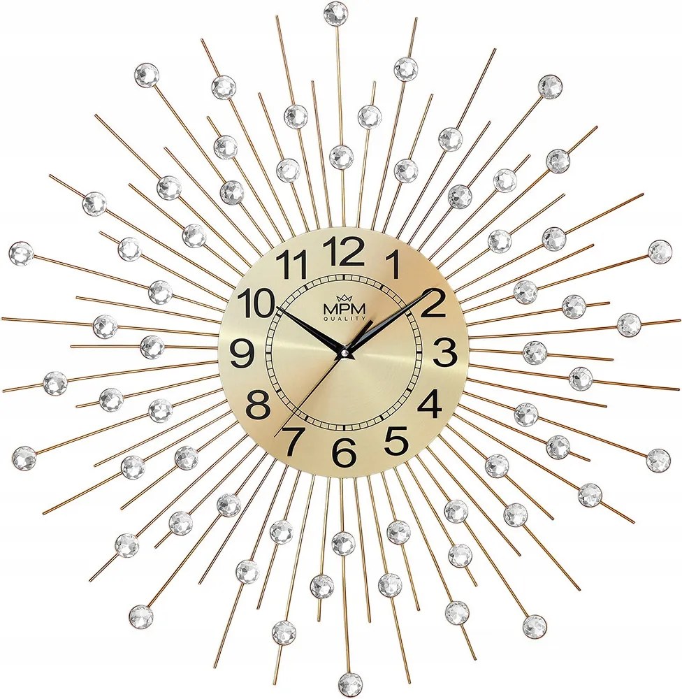 Nagy Mutatós Arany Falióra Mpm Kristályokkal E04.4497.80 60 cm