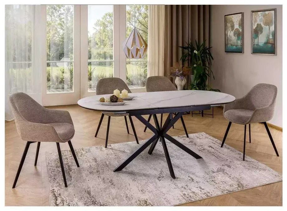 Maxwell II étkezőasztal 140 x 80 cm, fehér / fekete