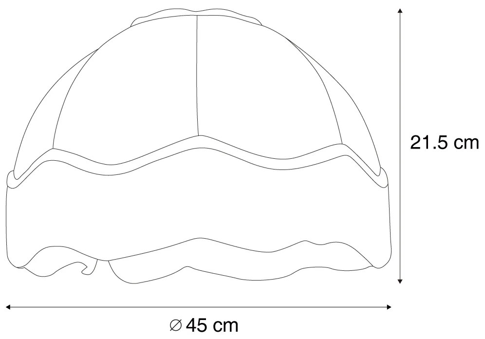 Barna szövet lámpaernyő fehér belsővel 45/15/21,5 - Heritage