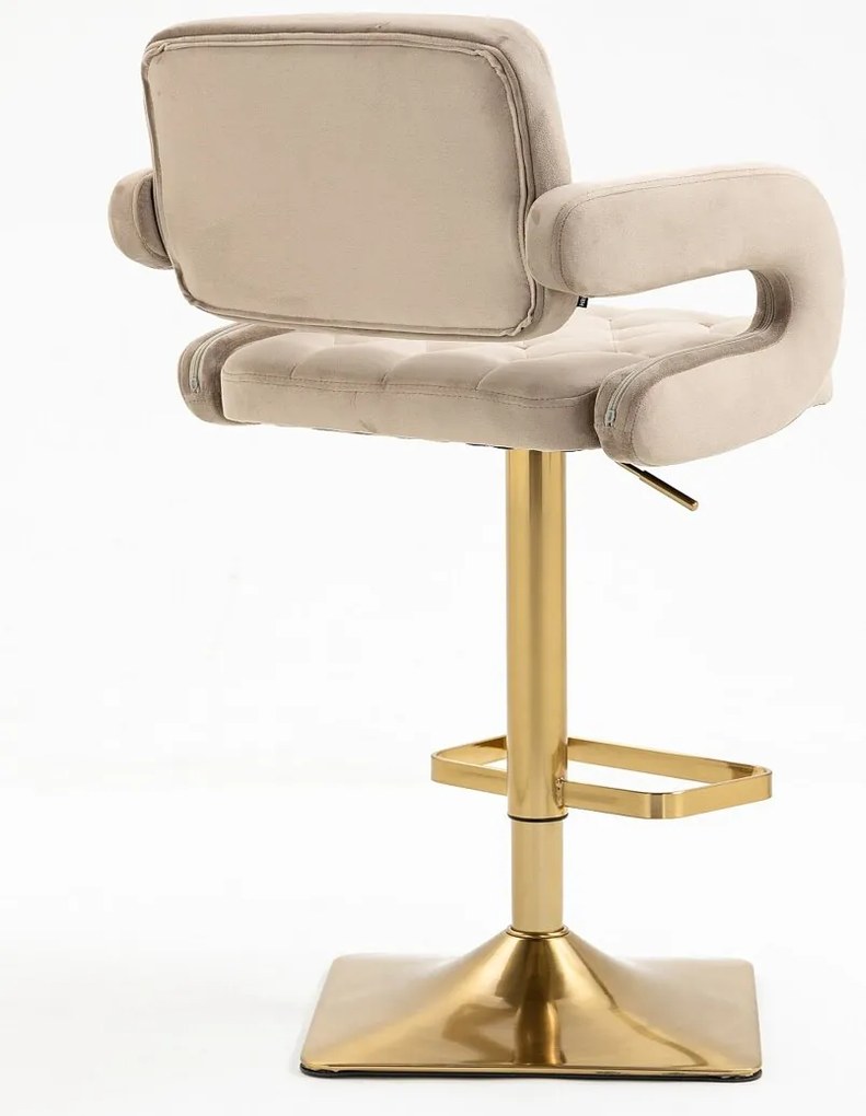 HR8403KW Latte modern velúr szék arany lábbal