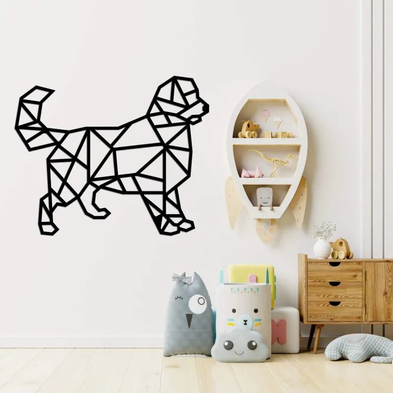 Faragott geometrikus falfestmény kutya - HAFFO