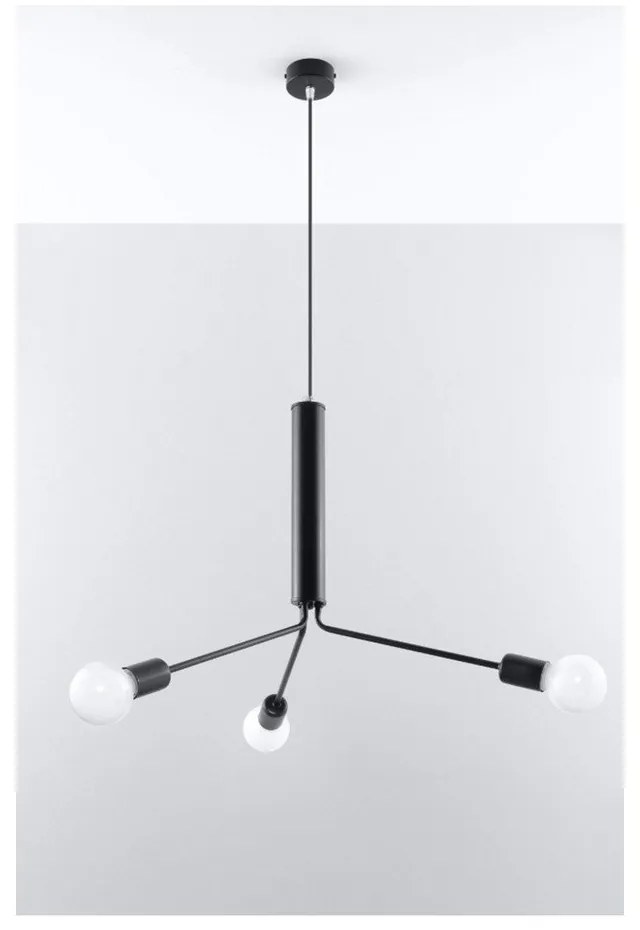 Fekete függőlámpa fém búrával ø 74 cm Donato – Sollux