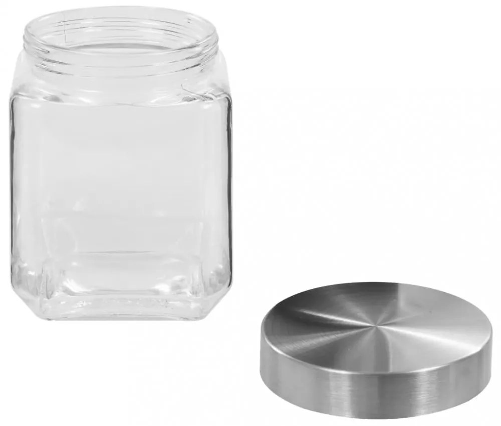 6 db tárolóedény ezüstszínű fedéllel 1200 ml