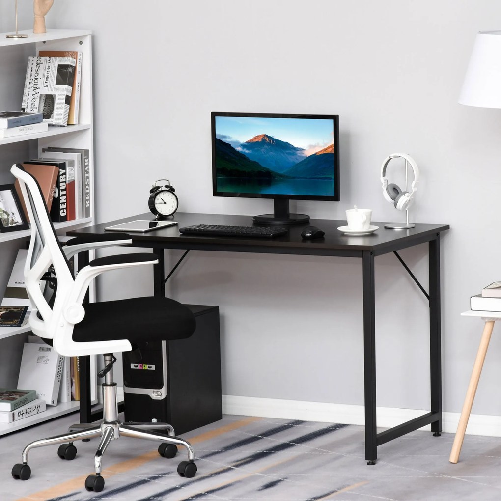 HOMCOM Íróasztal otthoni irodába, étkezőbe, számítógéphez, tanuláshoz, állítható lábbal, egyszerű iroda bútor, 120x60x73cm, 70kg teherbírás | Aosom