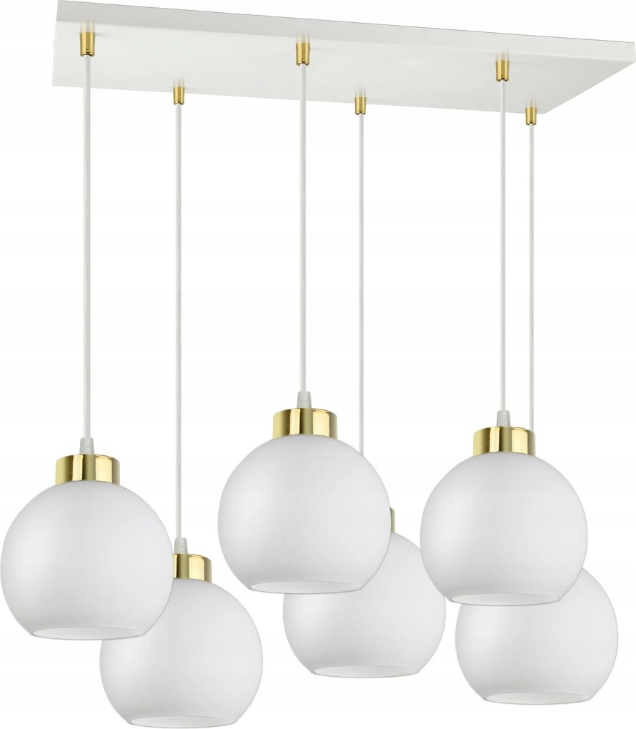 Nagy Mennyezeti Lámpa Csillár Fehér Üveg Gömbök White Glass AZ6 Led E27