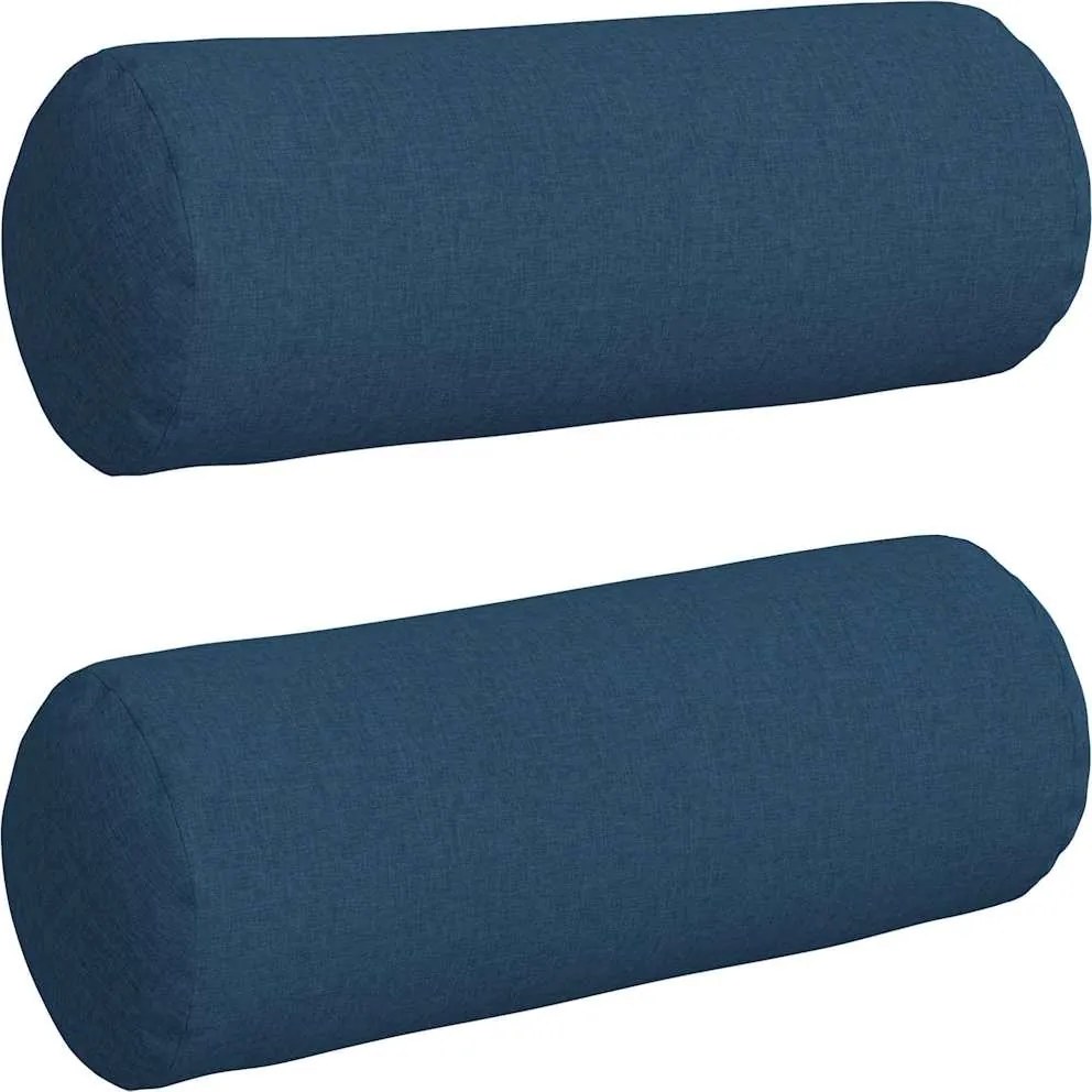 vidaXL Hengerpárnák 2 pcs Kék Ø 25 x 70 cm szövet