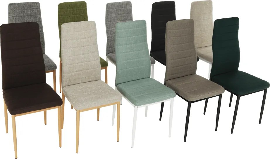 Étkezőszék, barna szövet/fekete fém, COLETA NOVA