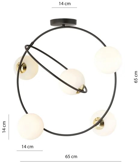 Csillár rúdon STARDOM 5xE14/10W/230V fekete/fehér