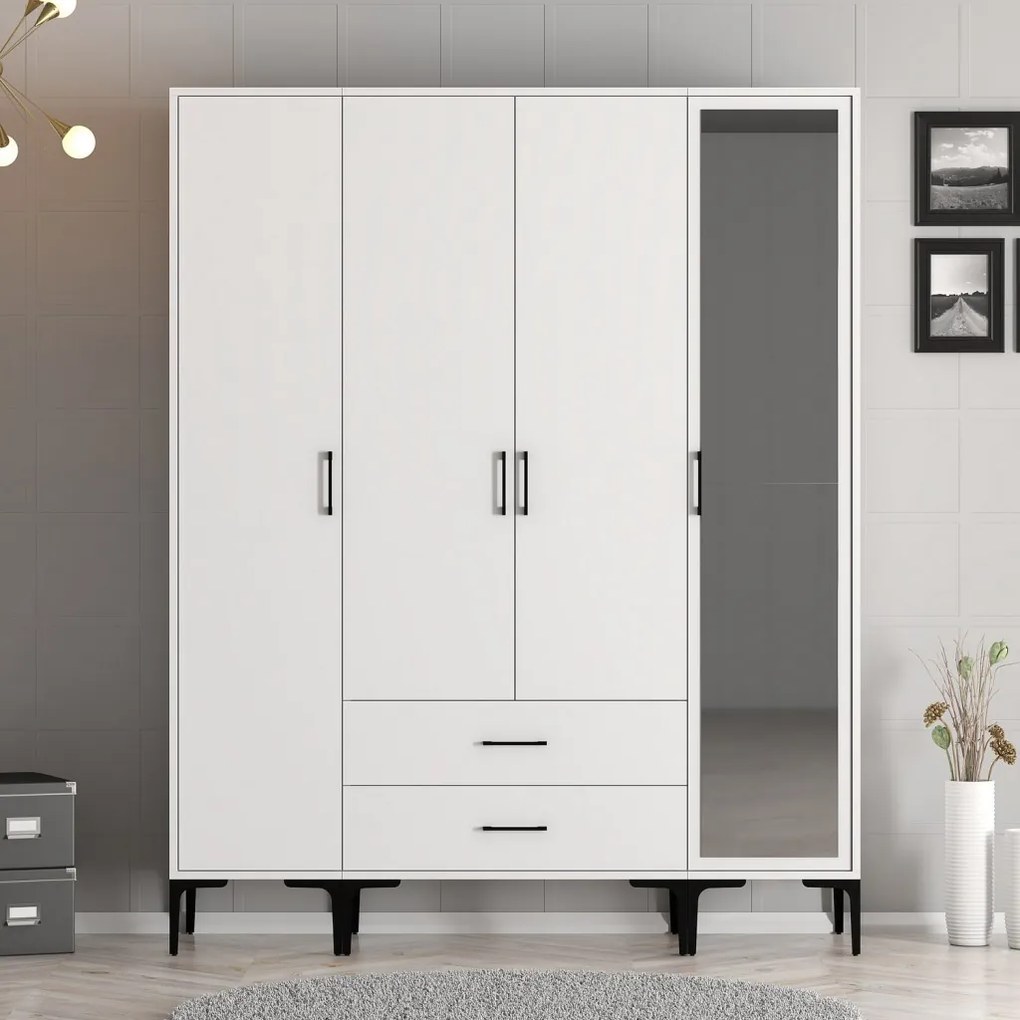 Kumsal gardróbszekrény, fehér, 160 cm – TR845HCT5498