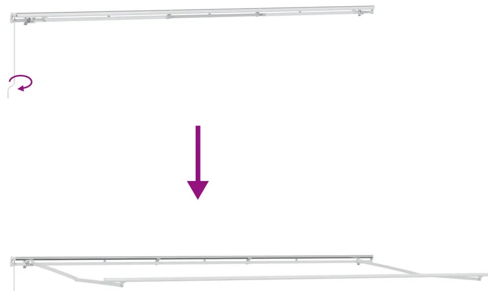 Kézi Behúzható Napellenző Piros 600x300 cm
