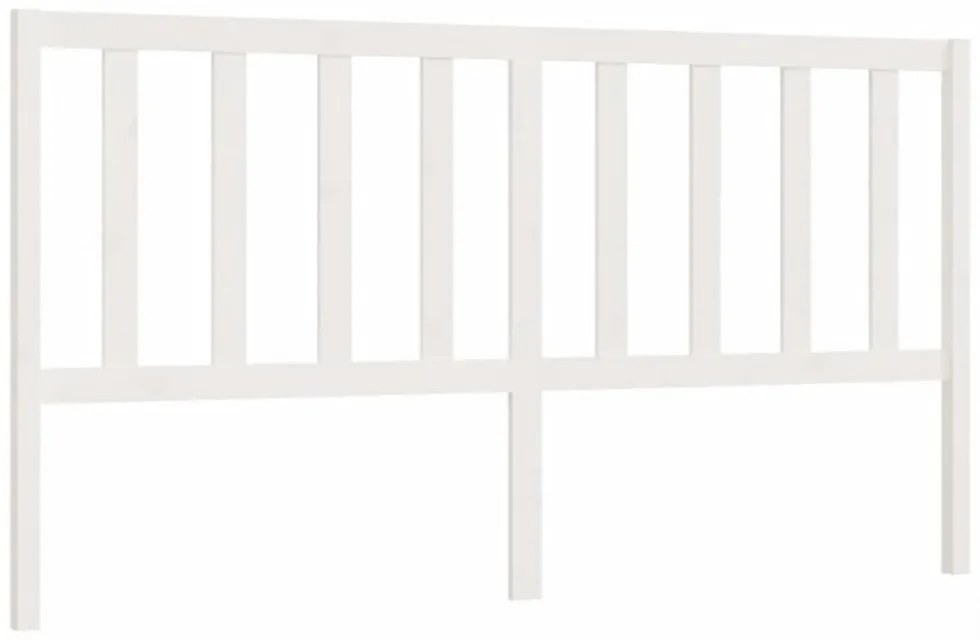 fehér tömör fenyőfa ágyfejtámla 206 x 4 x 100 cm