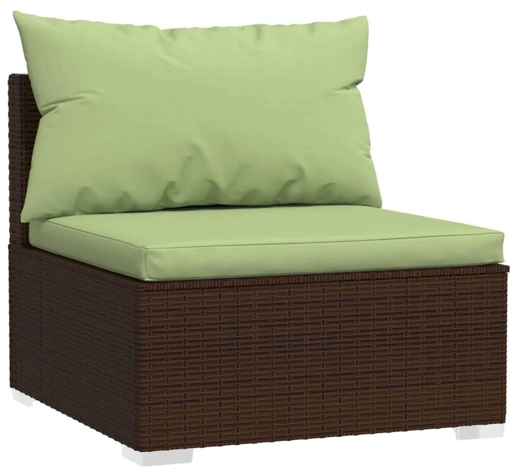 6 részes barna polyrattan kerti ülőgarnitúra párnákkal