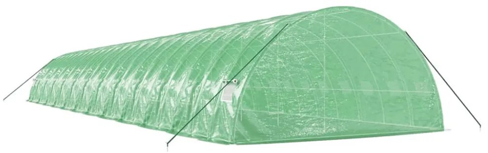 zöld acélvázas melegház 144 m² 24 x 6 x 2,85 m