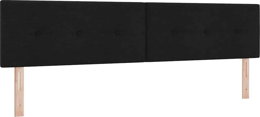 vidaXL LED ágytámla LED -es lámpákkal Fekete 200 cm Poliészter