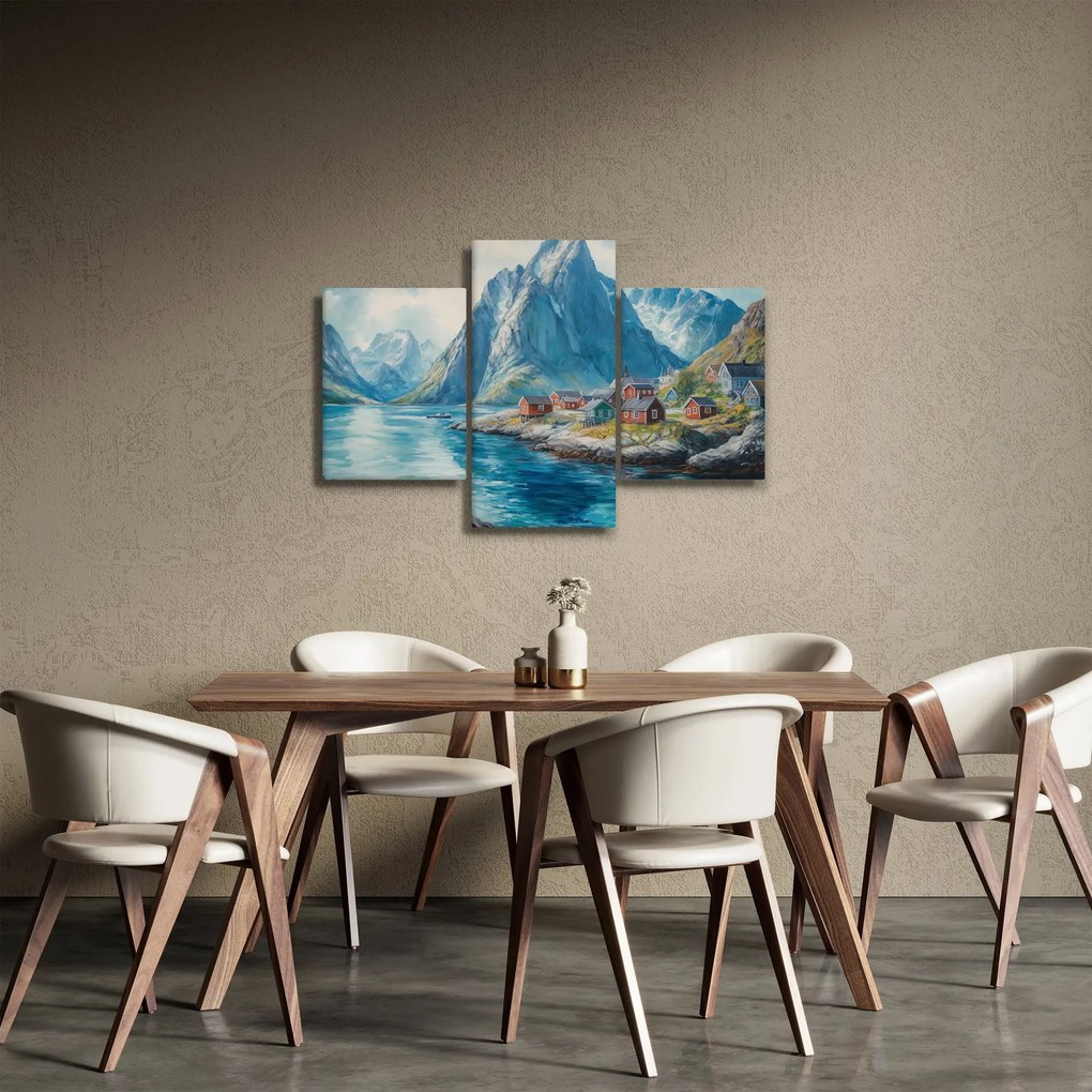 Kép - Norvég falu (90x60 cm)