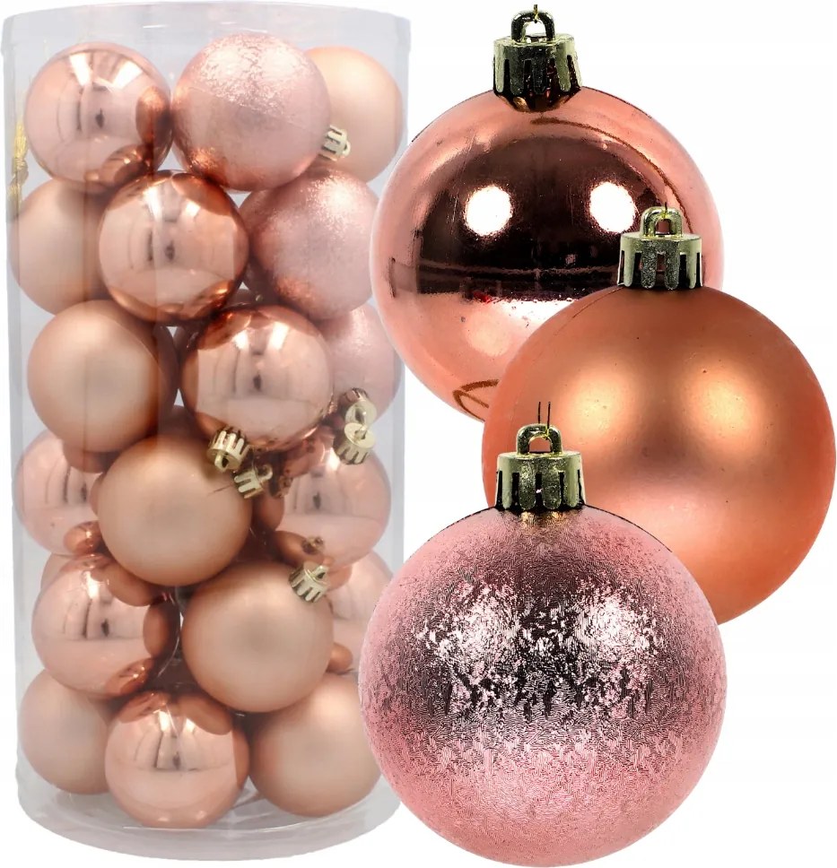 Karácsonyfa gömbök Réz 6cm Műanyag gömb 30 Karácsonyfa gömb Nagy