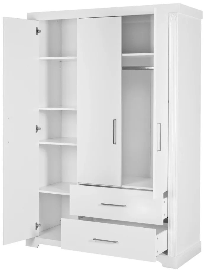Fehér gyerek ruhásszekrény 139x199 cm Maxi – Roba