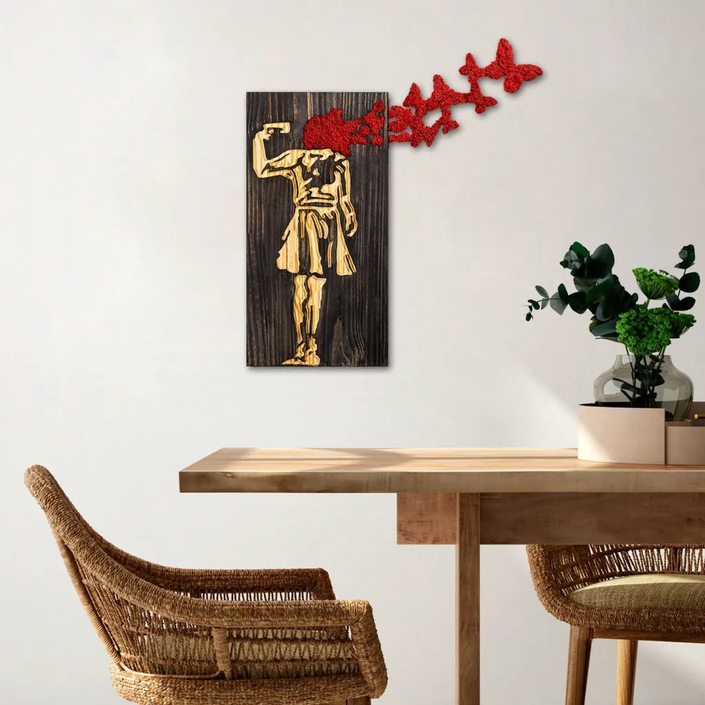 Banksy fém fa fali dekoráció, 62×70 cm