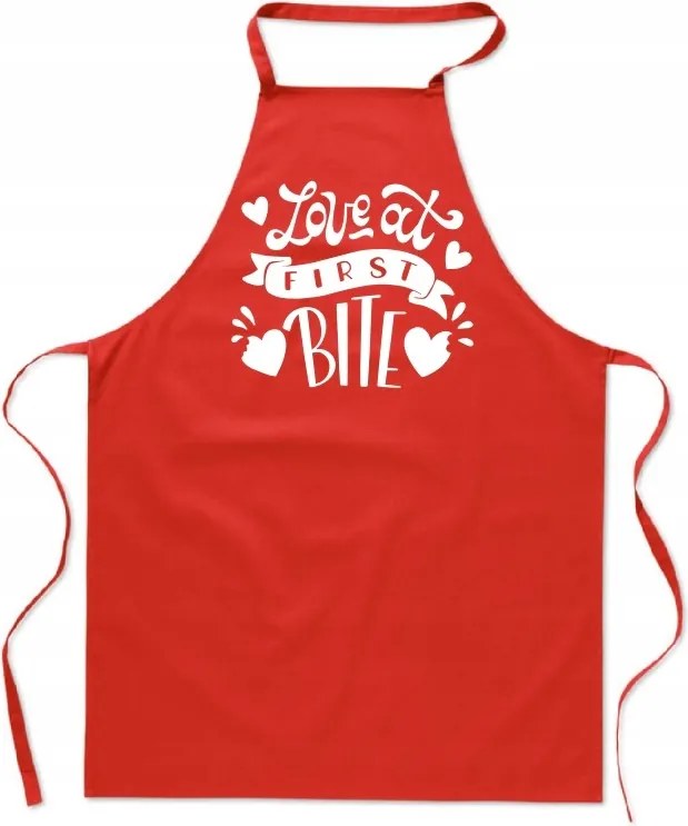Konyhai Kötény piros Valentin Napi Ajándék Love at First Bite FA_438_cw