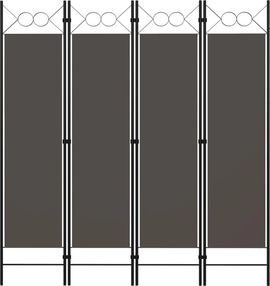 vidaXL antracitszürke 4 paneles paraván 160 x 180 cm