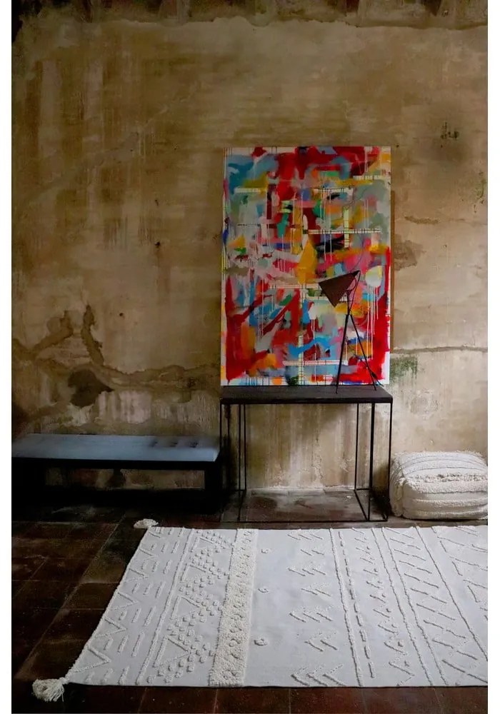 Fehér mosható kézi szövésű pamut szőnyeg 120x160 cm Tribu Natural – Lorena Canals