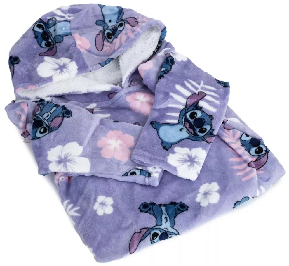 Disney Lilo és Stitch, A csillagkutya Hibiscus belebújós plüss polár takaró, poncsó 7-14 év