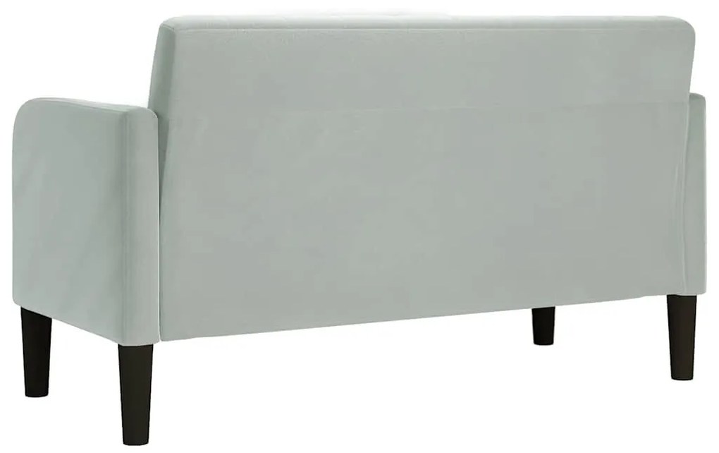 világosszürke bársony loveseat kanapé 109 cm