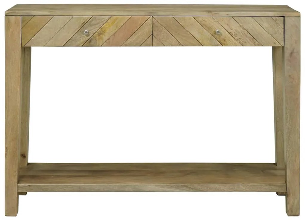 vidaXL Konzolasztal Természetes szürke 110 x 30 x 80 cm Tömör Mangófát