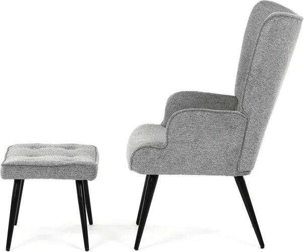 Relaxációs fotel, szürke, bársony kárpit, AK-303 GREY2