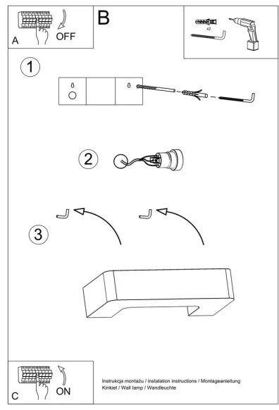 Fali lámpa MAGNET 1xE27/60W/230V fehér