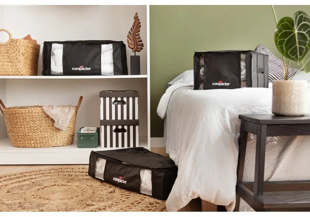 XXL Black Edition 3D Medium fekete ruhatároló doboz, 125 l - Compactor