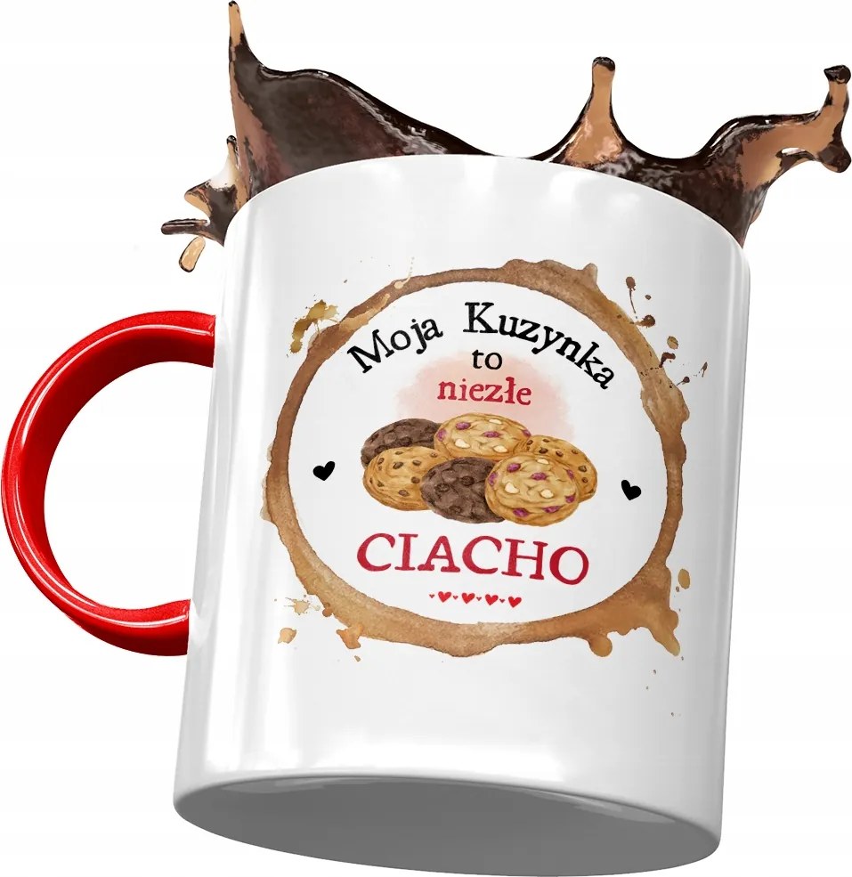 Piros Bögre Unokatestvérnek Születésnapra Ajándék Nyomtatott Fotóval