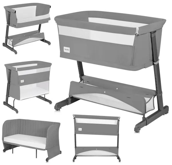 Lionelo - Kiságy 5 az 1-ben THOMI PLUS betonszürke