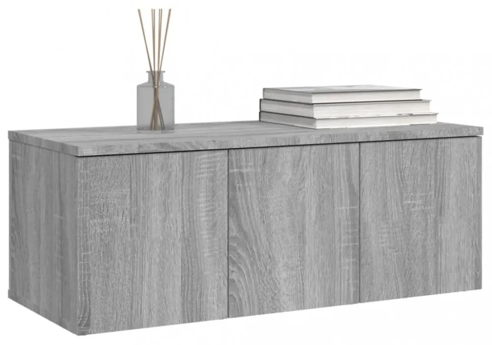 szürke sonoma színű szerelt fa TV-szekrény 80x34x30 cm