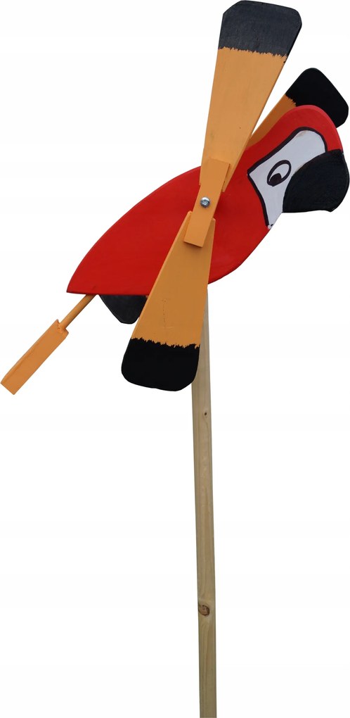 Fából Készült Szélmalom Kerti Papagáj Piros