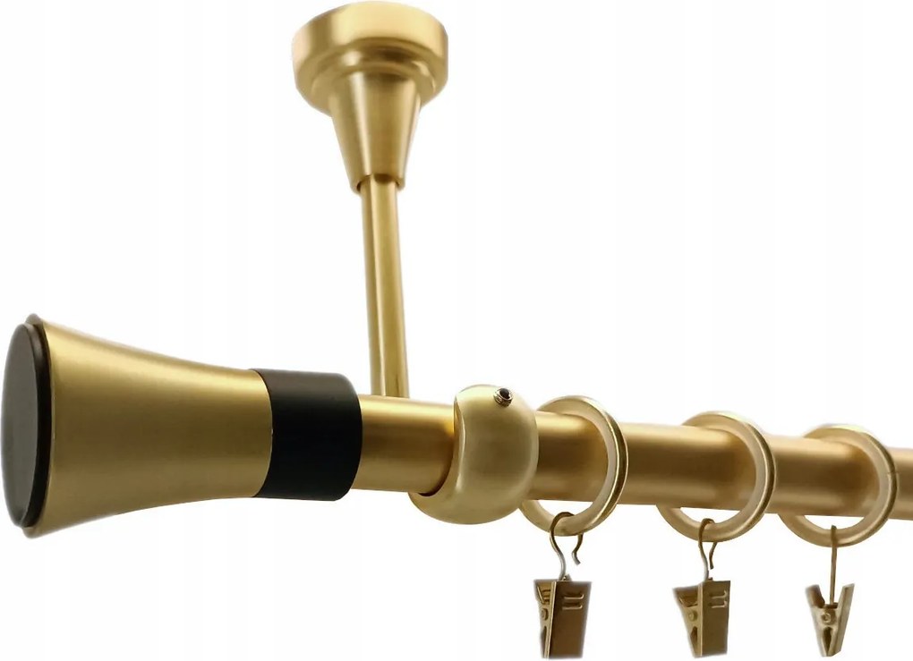 Függönykarnis Szimpla Mennyezeti Fém sárgaréz matt mix végek 19 mm 280 cm