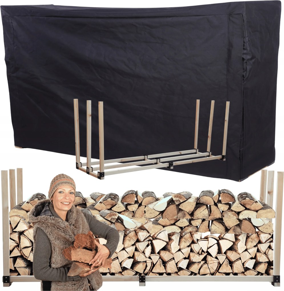 Kandalló fa állvány fa huzattal 2,4 m3 Öko Tömör