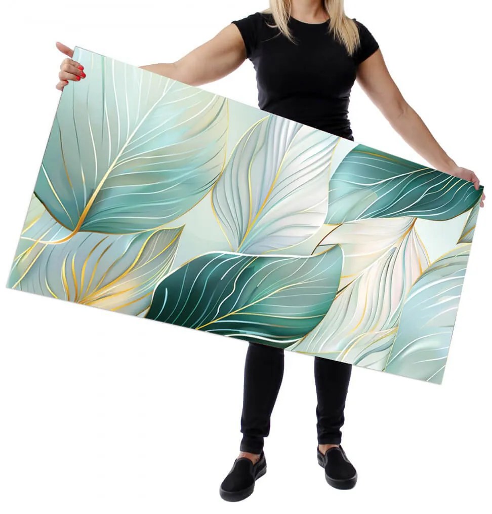 Wallplex konyhahátfal Pastel Leaves (Méret: 60x240)