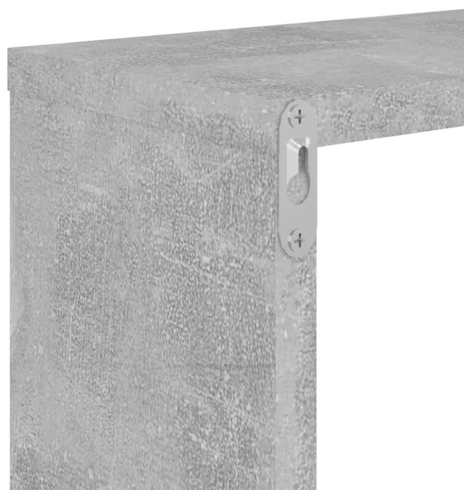 6 db betonszürke fali kockapolc 26 x 15 x 26 cm
