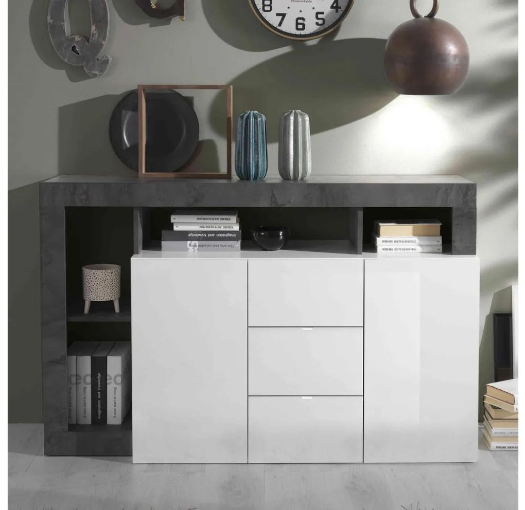 Komód LENOR fehér/antracit