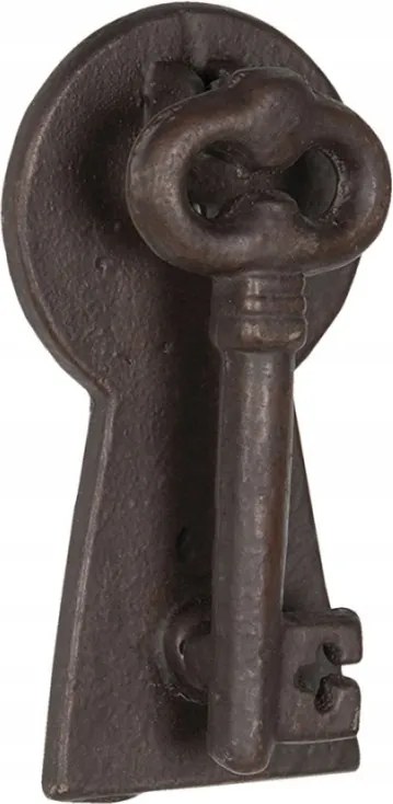 Barna öntöttvas kulcsos ajtócsengő 13x3x7 cm
