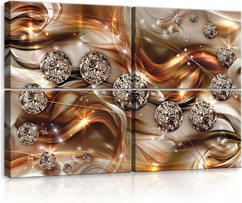 Vászonkép 120x80 Gyémánt csillogás luxus absztrakt modern dinamika arany fal