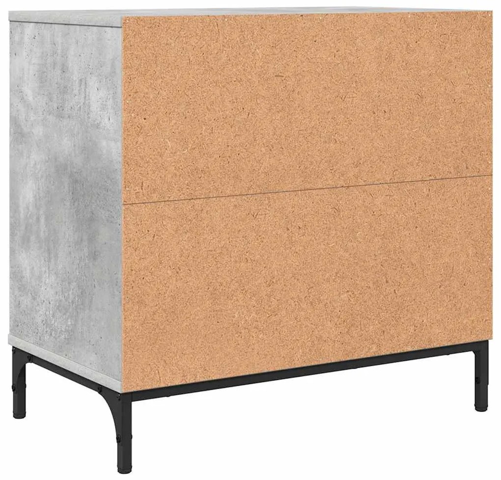 Éjjeli asztal fiókkal Beton szürke 63.5 x 36 x 61 cm Faanyag