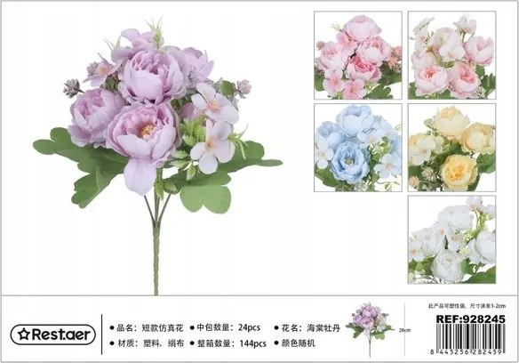 Mesterséges virágcsokor realisztikus dekoráció 28cm