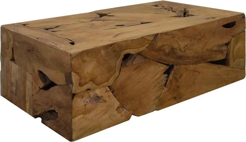 vidaXL barna, valódi tíkfa dohányzóasztal 90x50x30 cm