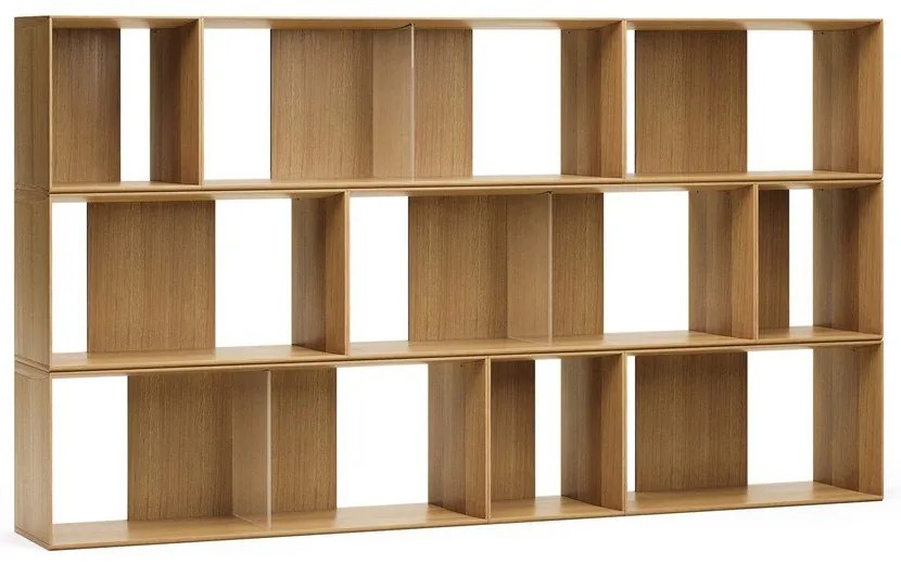 Natúr színű moduláris polcrendszer szett tölgyfa dekorral 9 db-os 202x114 cm Litto – Kave Home