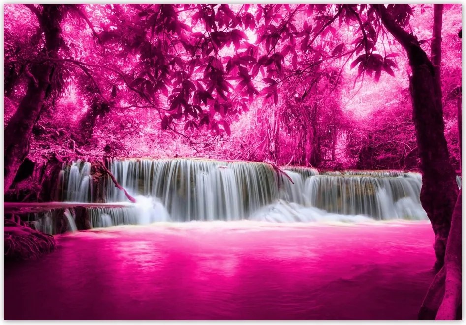 Fotótapéta flizelina 368x254 Rózsaszín vízesés