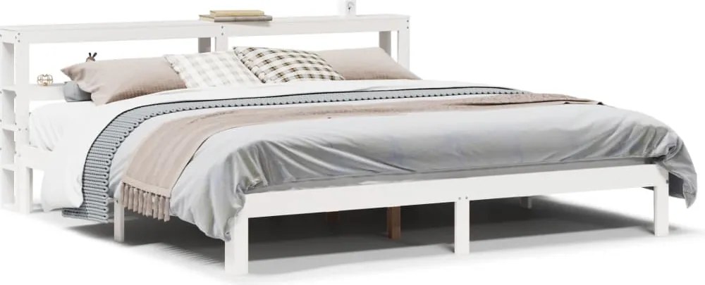 vidaXL fehér ágykeret fejtámlával matrac nélkül 200x200 cm