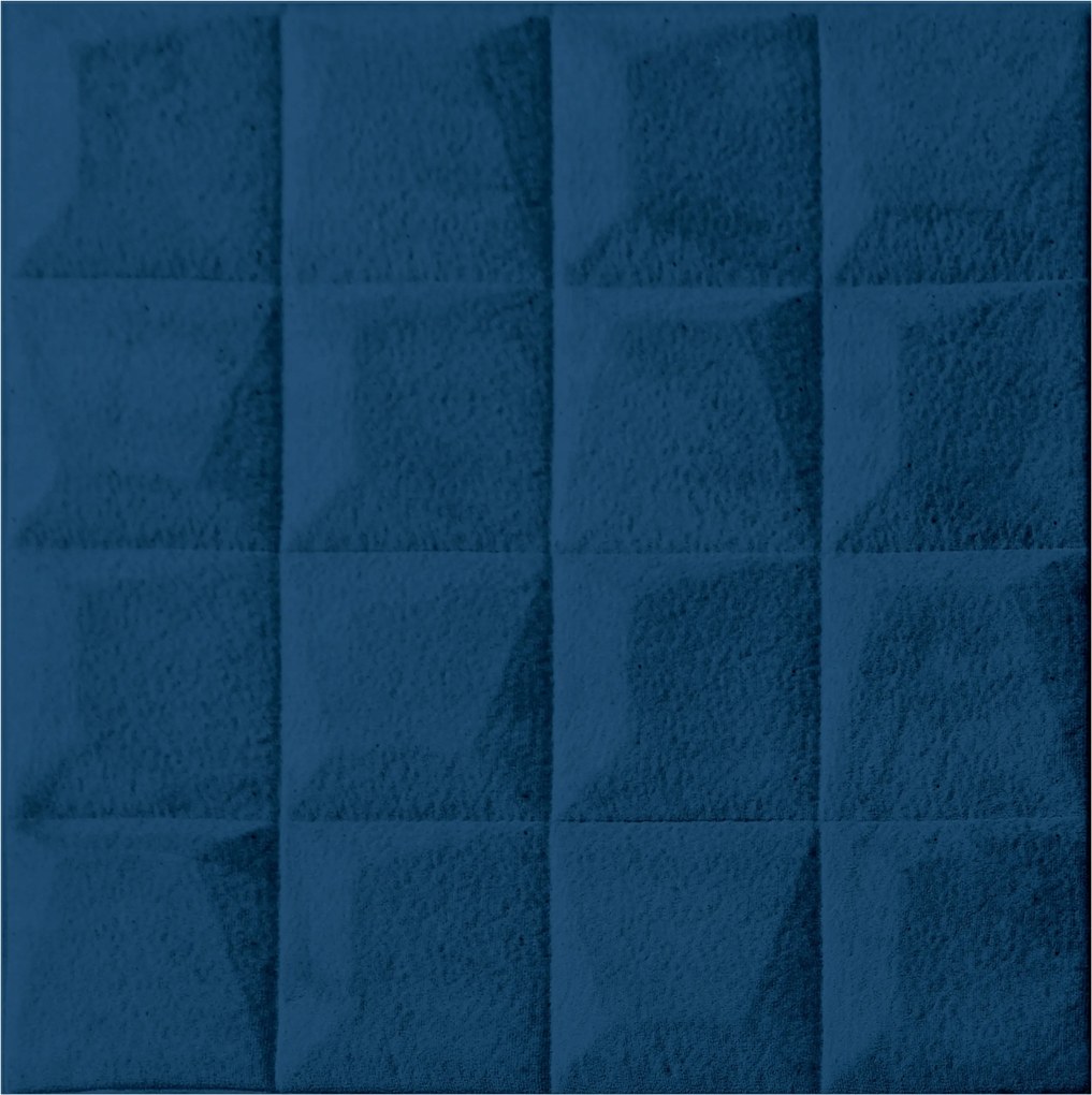 Hcs deco 3D öntapadós fali négyzetek sötétkék kockák bársony