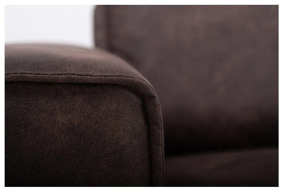 Barna bőrutánzat kanapé 224 cm Copenhagen – Scandic